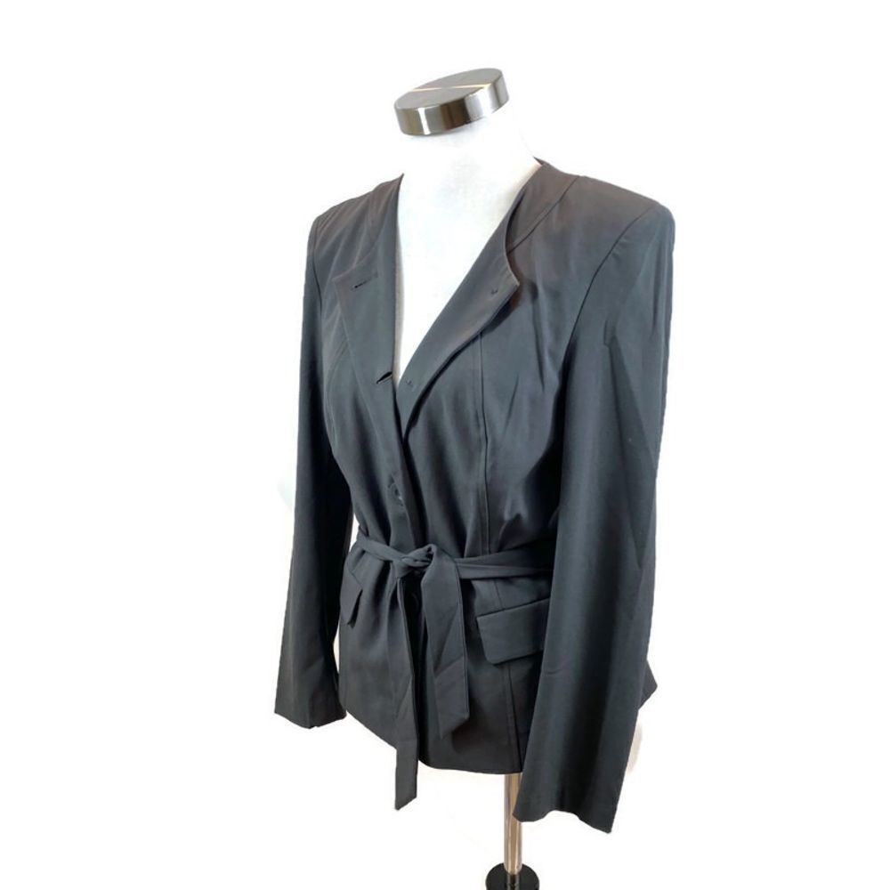 New With Tags Venus Brand Grey Belted Button Up Suit Jacket Size 10
